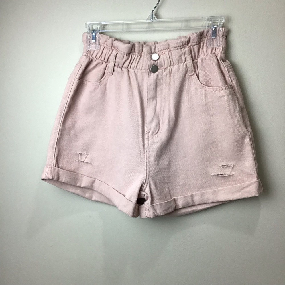 Blush Vintage Wash Denim shorts
